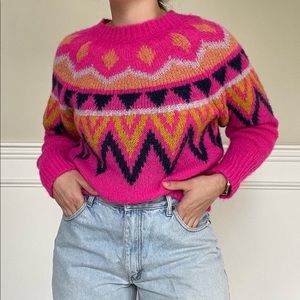 Pink patterned sweater